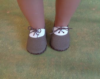 Brown and White Oxfords-Doll Shoes Fits 18" American Girl and Boy Dolls-Logans Doll Shoes