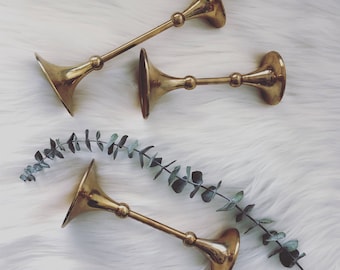 Brass Candlestick Holder Set of 3