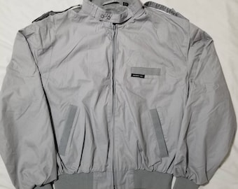 Vintage 80s Members Only Light Gray Full Zip Jacket