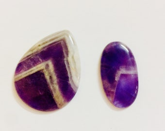 Natural Amethyst Oval & pears Cabochon Gemstone Crystal .