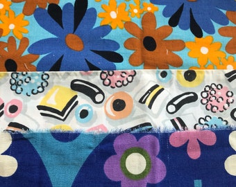 1970s fabric bundle , craft projects , patchwork , purces , dolls clothes ect #6