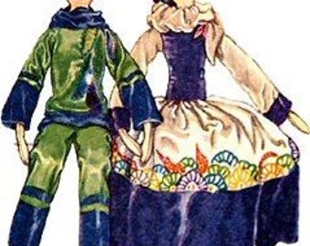 Two Boudoir Stuffed Dolls Pattern 1693 - Photocopy
