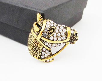 Small Horse Brooch, Gold Horse Brooch, Horse Head Brooch Pin, Horse Pin, Equestrian Jewellery, Equestrian Gift, Horse Jewellery, Horse Gift