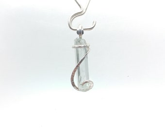 Raw Aquamarine Pendant | Raw Crystal Necklace | Sterling Silver Pendant | Aquamarine Crystal | March Birthstone Jewelry | Blue Crystal