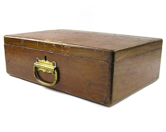 Vintage 1800s Wood Box Artist Box Rustic Jewelry Box Wood Storage Box Writing Box Art Supply Box