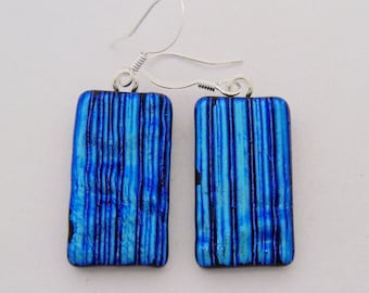 Dichroic glass dangle earrings