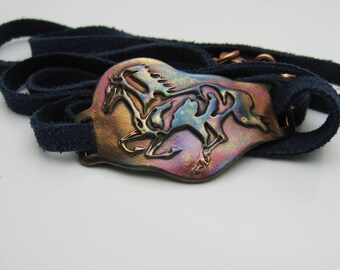Horse Jewelry, Horse Bracelet, Running Horse, Horse Lover, Colorful Horse Bracelet, Wild Horse, Rustic Horse Bracelet, Pony, Equestrian love