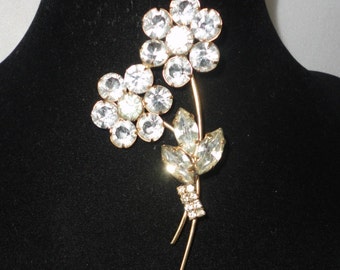 Vintage Austrian Crystal Flowers Brooch*****.