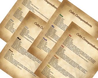 Book of Shadows Color Correspondence