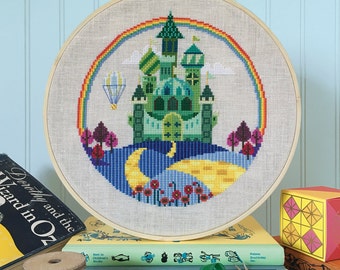 The Emerald City - printed version - Satsuma Street Wizard of Oz cross stitch pattern