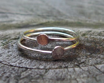 Tiny sterling silver open hoops