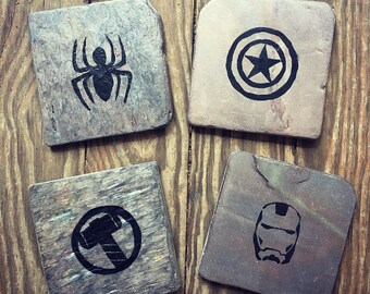 Marvel Comic Superhero Coasters - Set of 4