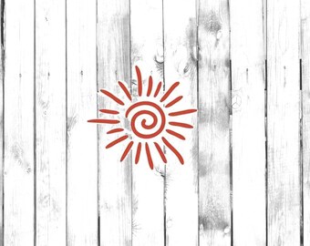 Swirling Sun Symbol - Di Cut Decal - Car/Truck/Home/Phone/Computer/Laptop Decal