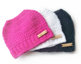 Messy Bun Beanie Black Bun Beanie Winter Hat for Women with Long Hair Mom Bun Hat Mother's Day Gift for her Runners Hat Under 30 dollars