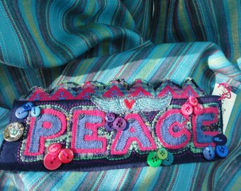 PEACE Handmade Art Cuff Bracelet