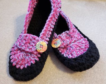 Mary Jane Slippers w/ Button