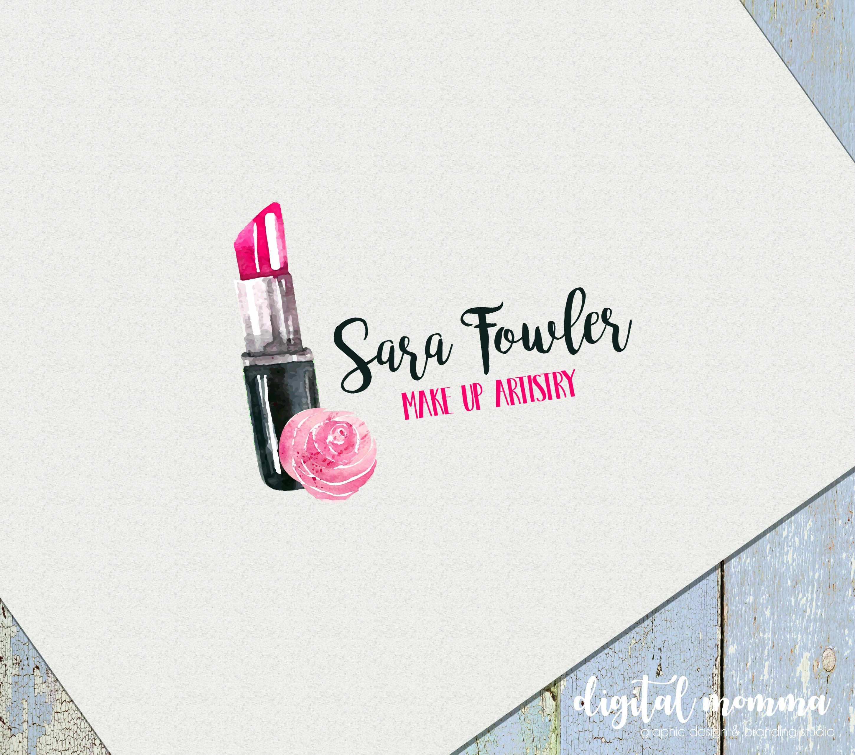 Premade Lipstick Logo Makeup Logo Cosmetic Logo Design High