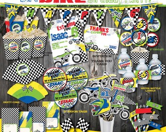 Printable Dirt Bike Birthday Package-Dirt Bike Party Package-Printable Dirt Bike Decorations-DirtBike Birthday Decor-DirtBike Party Decors