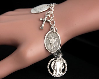 San Pancracio Bracelet. Catholic Bracelet. Saint Pancras Charm Bracelet. Catholic Jewelry. Religious Jewelry. Handmade Jewelry.