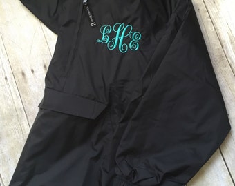 Free Shipping! Monogrammed Pullover Rain Jacket, Monogram Charles River Quarter Zip Pullover Rain Jacket,Women's Monogrammed Pullover Jacket