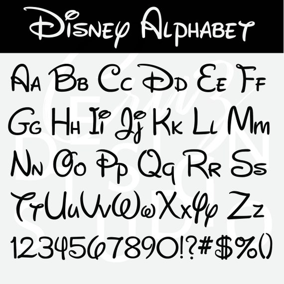 Disney Alphabet Disney SVG EPS PNG Dxf Disney Font