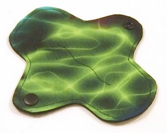 6" Ultrathin Reusable Cloth Pantyliner - winged - Quilter's Cotton top - Northern Lights