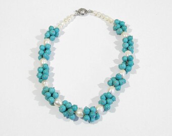 pearl Turquoise necklace 45 cm