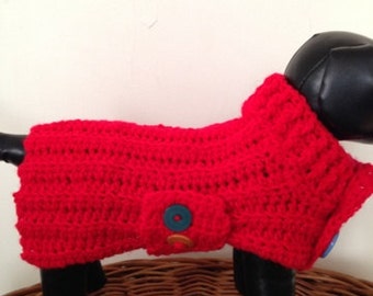 Dog Sweater, Dog Sweater Coat, Red Dog Sweater