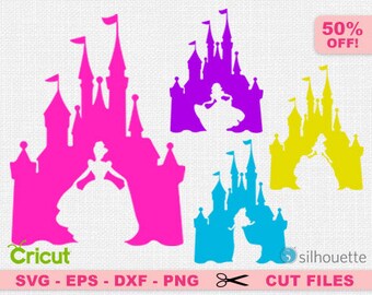 Disney Princess Castle Svg, Disney Princess SVG, Disney Castle svg, Disney cricut silhouette, Disneyland svg, Belle svg, Cinderella svg