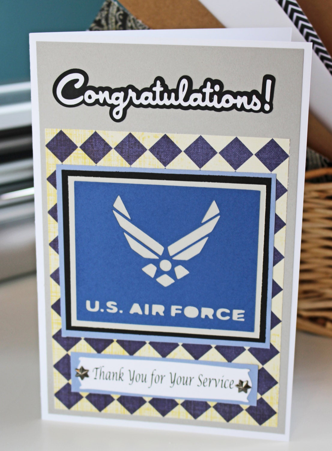 air force card retirement promotion graduation handmade card