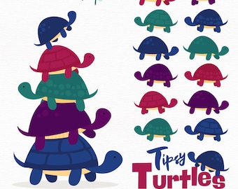 Professional Turtle Stack Clipart in Jewel - Turtle Clipart, Turtle Vectors, Jewel Turtles