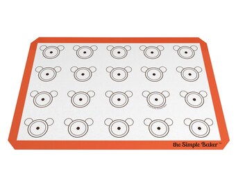Non-stick Silicone Bear Baking Mat for Macarons - Reusable Non-stick Surface - (Orange)
