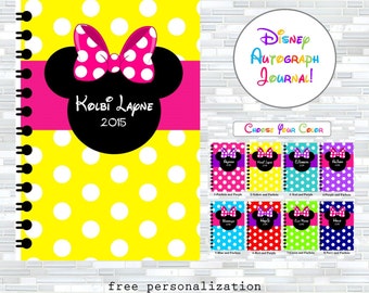 Disney autographs, Disney autograph book, Walt Disney World autographs, autograph journal, Minnie Mouse, Disney gift, keepsake, autographs