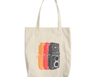 Pop Art Medium Format Vintage Film Camera TLR Tote Bag for Photographers