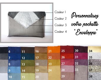Customize clutch, Envelope Pouch, Suede clutch bag, Wedding Party Pouch, Bridesmaid