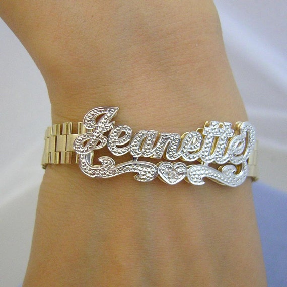 10k gold name bracelet