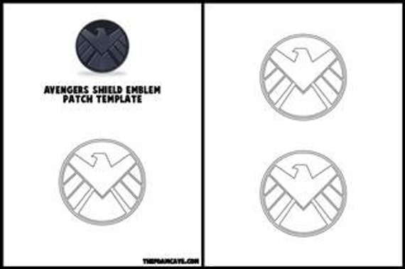 template for avengers shield emblem patch