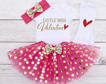 Valentine Shirt. Little Miss Valentine. Girls Valentine's Day Outfit. Valentine Outfit Girl. Baby Girl Valentine Outfit S39 VDY (HOTP)
