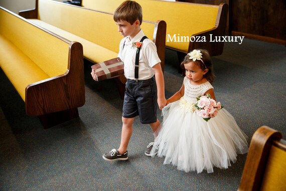 Ivory Flower Girl Dress, Baby Baptism Dress in Ivory, Baby Christening dress, First Communion Dress, ivory tutu dress, ivory christening