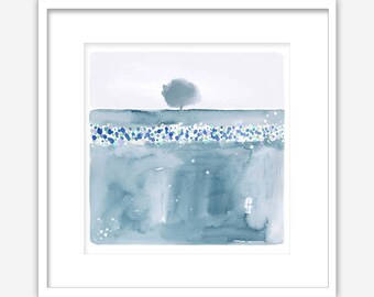 Watercolor Evening Meadow-Fine Art Giclée print-evening Meadow watercolor