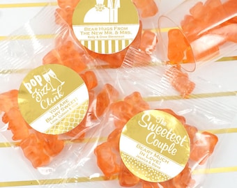 Foil Champagne Gummy Bears, Personalized Foil Gummy Bears, Party Favors - Set of 20