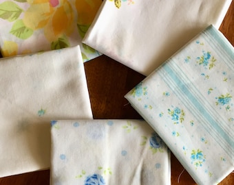 10 Floral Vintage Sheet Fat Quarters (2 of each print)