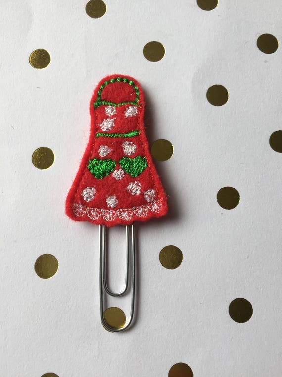 Apron planner Clip/Planner Clip/Bookmar. Christmas planner clip. holiday planner clip.
