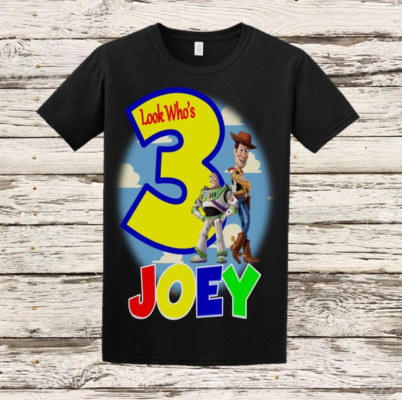 Toy Story Birthday Shirt Boy's Black Shirt Available