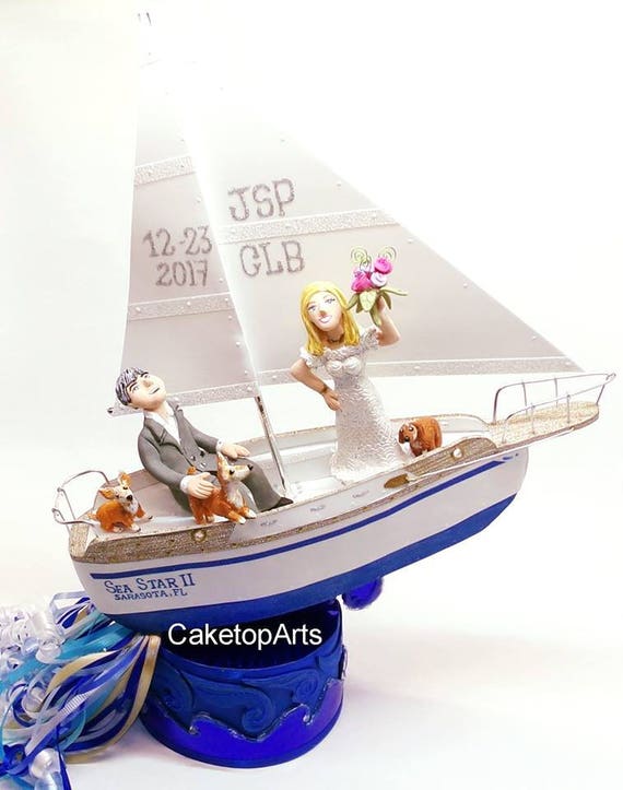 Sailing Boat Wedding Cake Topper Boat Cake Topper Sailboat 4949