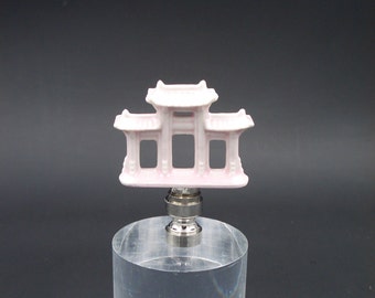 Custom Lamp Final Featuring a Miniature Shell Pink Chinese Gate.