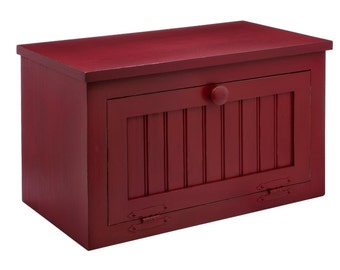 Large Country Farmhouse Wooden Bread Box / Counter Top Cabinet available with a Distressed Finish