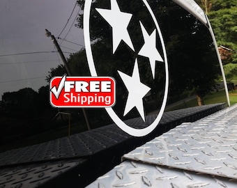 11.25" TN Tri-Star, Tristar, Tennessee, Rocky Top, Tennessee Flag, Tennessee Decal, Tennessee Tri-Star Decal, Car Decal, Window Vinyl, AD111