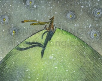 Original ACEO Painting -- Snow Starting