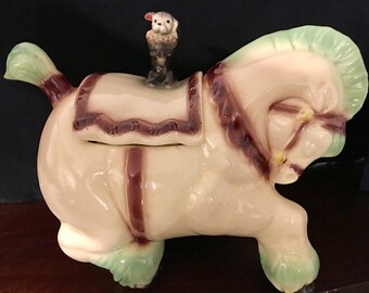 Vintage 1950's Brush McCoy Curcus Horse Cookie Jar